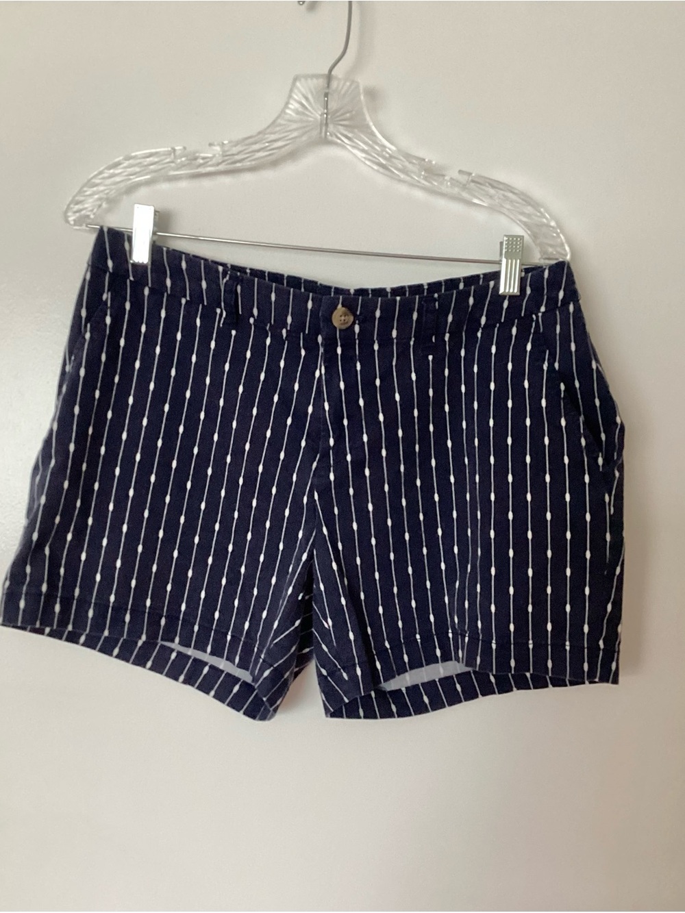 Women’s Size 12 FADED GLORY Navy Shorts with White Vertical Dot Stripes